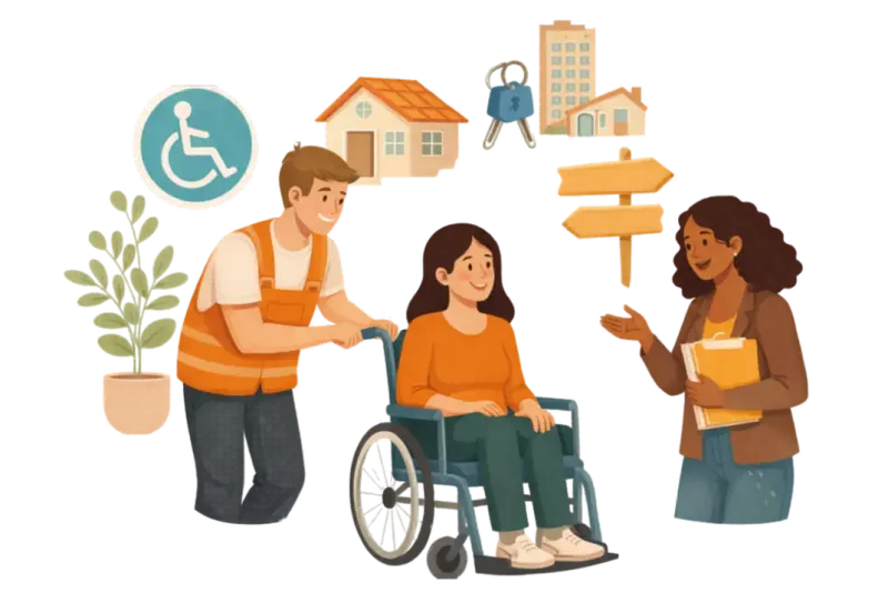 Illustration of a diverse multi-generational group gathered outdoors