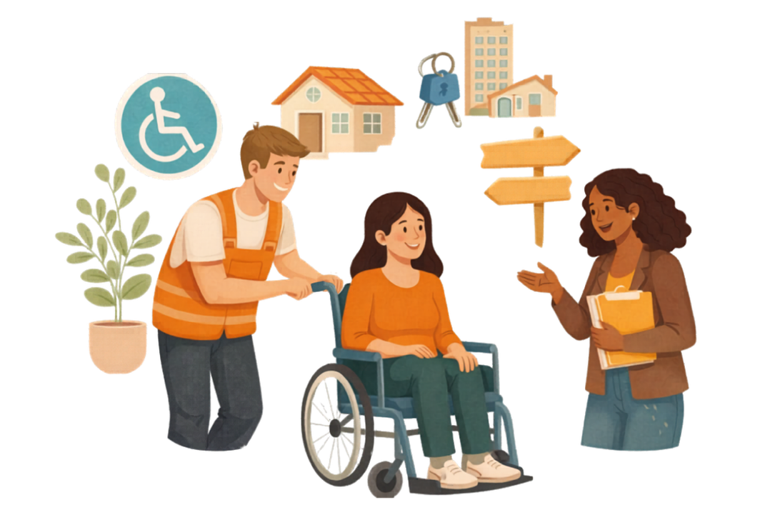 Illustration of a diverse multi-generational group gathered outdoors